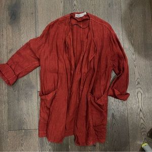 Zara open jacket 100% linen size M
